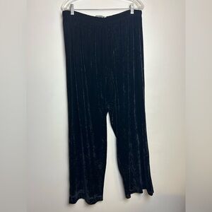 Tapemeasure Velvet Pants Black Plus Sz 3X  Pull on Elastic Waist Comfy Stretch